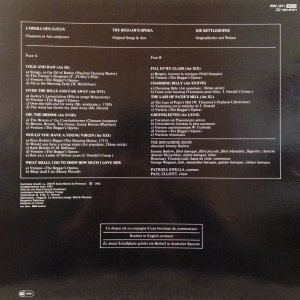 Release: L'opera Des Gueux: Chansons Et Airs Originaux-Vinyl-France-1982-HM 1071-5724827