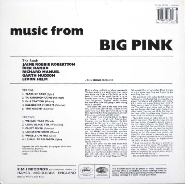Release: Music From Big Pink-Vinyl-UK & Europe-1999-7243 4 99465 1 4, 499 4651-4996661