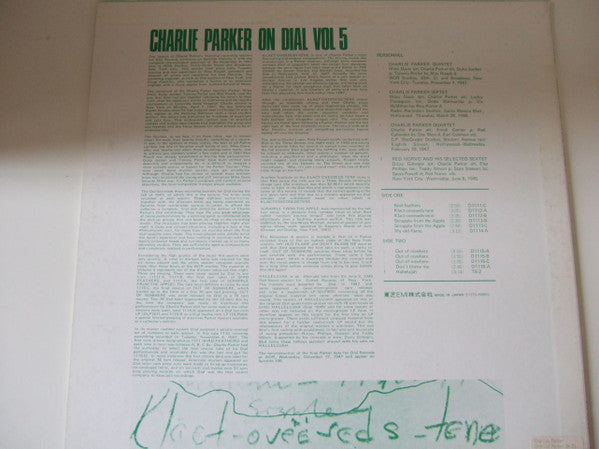 Master Release: Charlie Parker On Dial Volume 5 by Charlie Parker