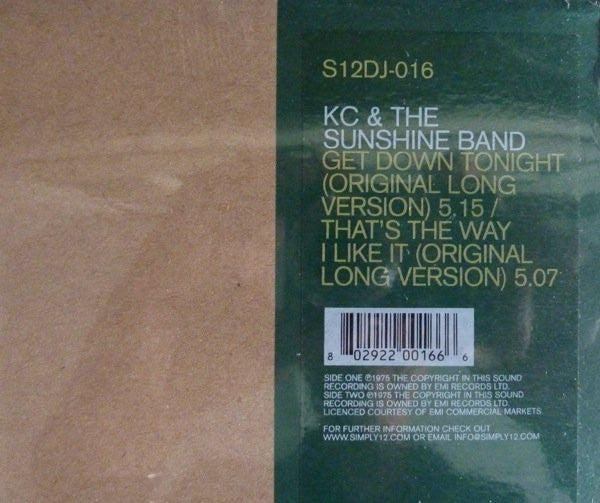 Master Release: Get Down Tonight / That's The Way (I Like It) by KC & The Sunshine Band