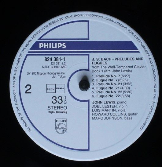 J.S. Bach Preludes And Fugues From The Well-Tempered Clavier Book 1