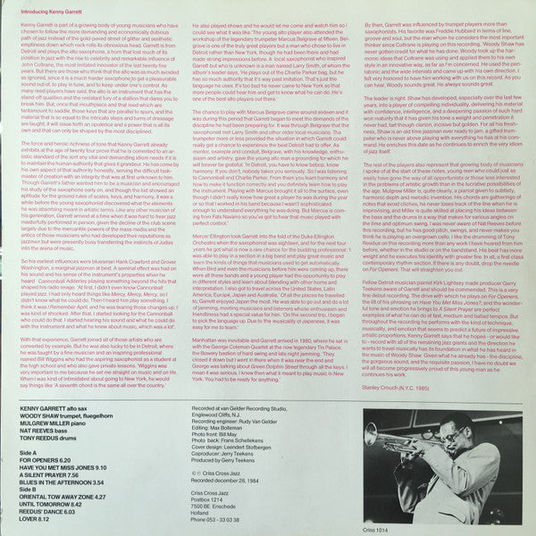 Release: Introducing Kenny Garrett-Vinyl-Netherlands-1985-Criss 1014-4503384