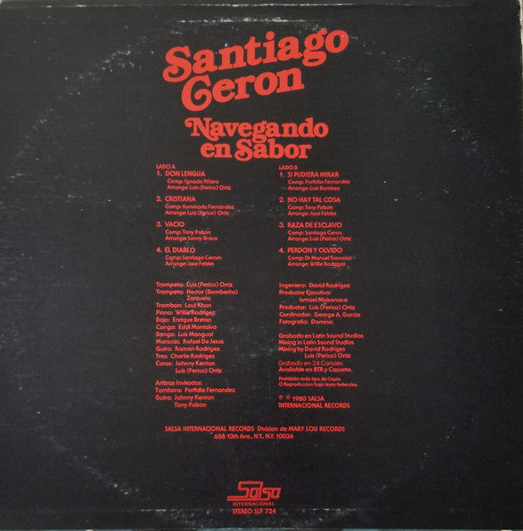 Release: Navegando En Sabor-Vinyl-US-1980-SLP-724, SLP724, SALSA-724-5290883