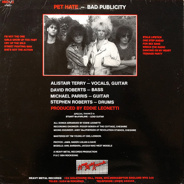 Release: Bad Publicity-Vinyl-UK-1984-HMRLP 23-2194463