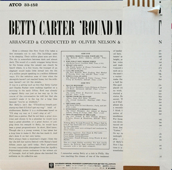 Master Release: 'Round Midnight by Betty Carter