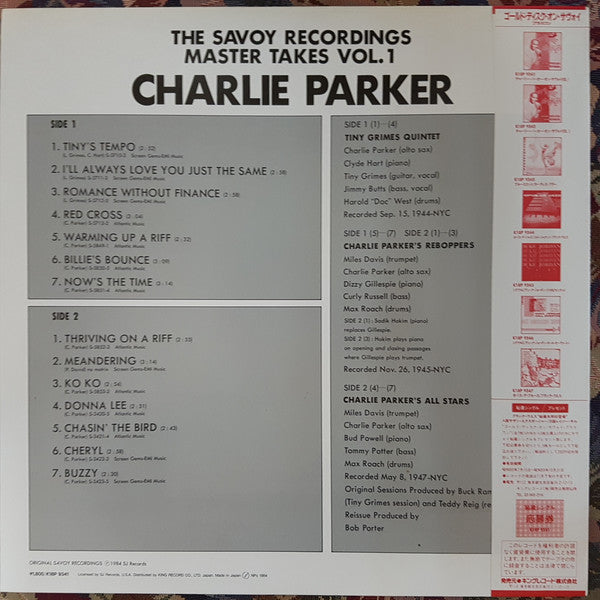 Master Release: Bird / The Savoy Recordings (Master Takes) Vol. 1 by Charlie Parker