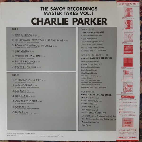 The Savoy Recordings Master Takes Vol.1