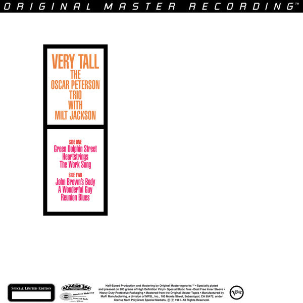 Release: Very Tall-Vinyl-US-1995-MFSL 1-243-3819434