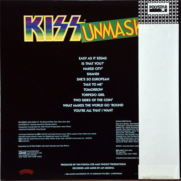 Release: Unmasked-Vinyl-Japan-1980-25S-3-6848522
