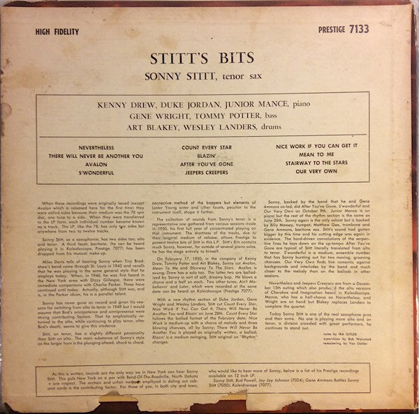 Release: Stitt's Bits-Vinyl-US-1958-PRLP 7133-5670928