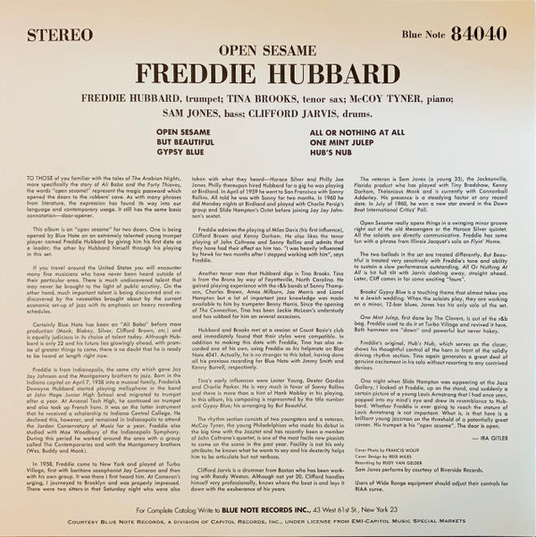 Release: Open Sesame-Vinyl-US-1999-BST 84040, BST 84040-4440764