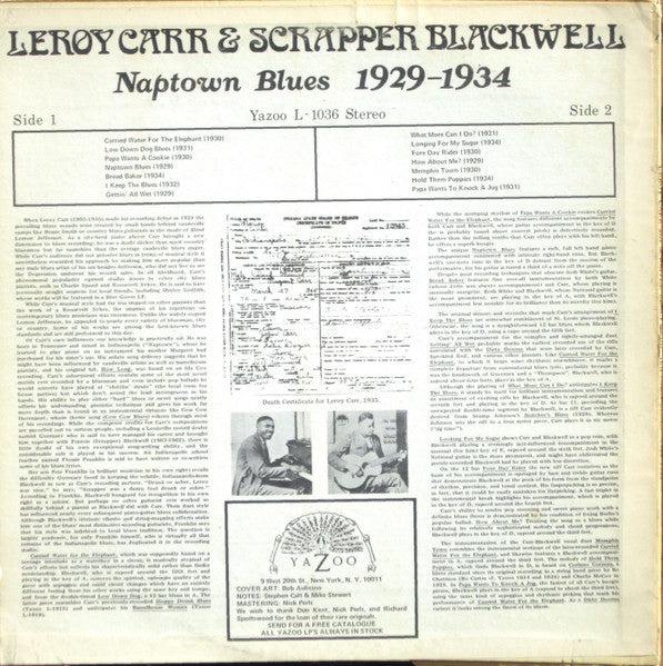 Release: Naptown Blues 1929-1934-Vinyl-US-1973-L 1036, L-1036-3267994