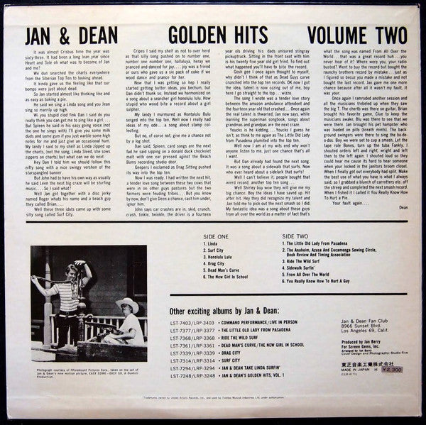 Release: Jan & Dean Golden Hits Volume 2-Vinyl-Japan-1973-LLR-8171-8952287