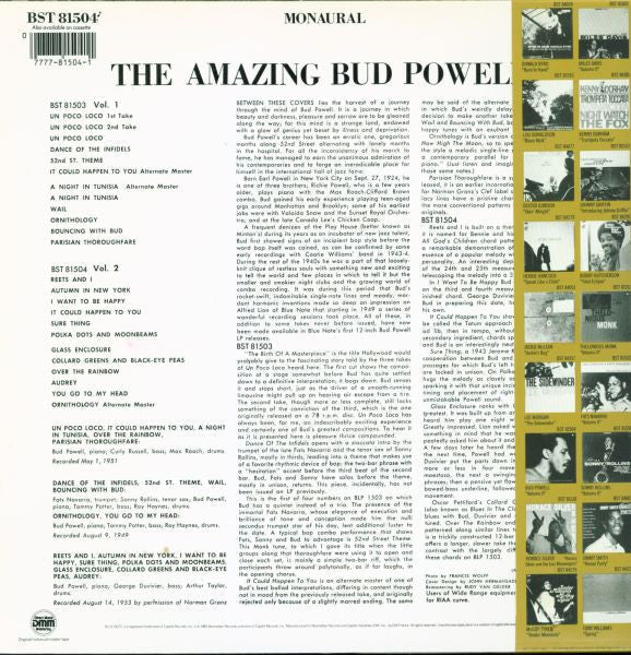 Release: The Amazing Bud Powell, Volume 2-Vinyl-US-1985-BST 81504-4071019