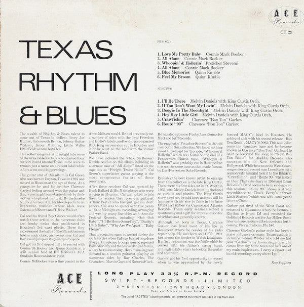 Release: Texas Rhythm And Blues-Vinyl-UK-1982-CH 29-2831223