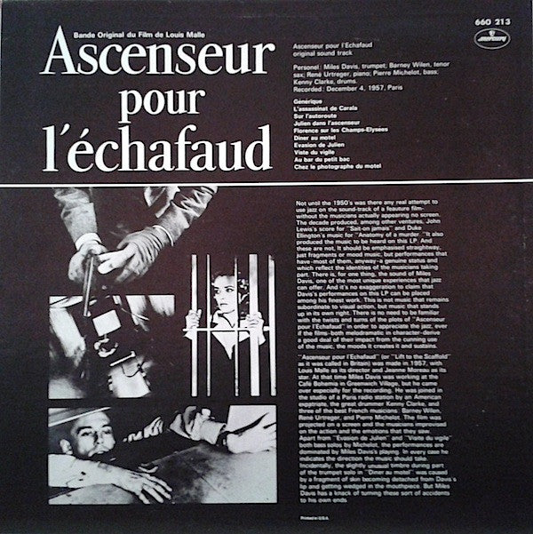 Release: Ascenseur Pour L'Échafaud-Vinyl-US-1974-660 213-5256097