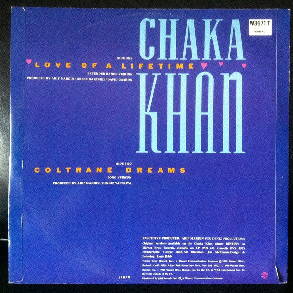 Release: Love Of A Lifetime-Vinyl-UK-1986-W 8671 (T), 920487-0-2302622