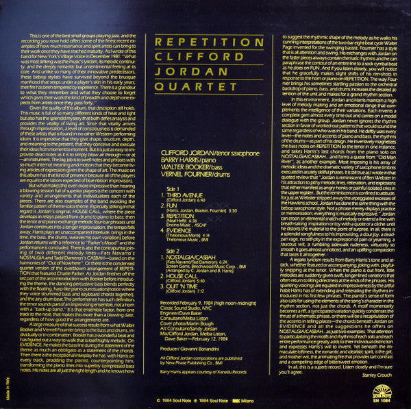 Release: Repetition-Vinyl-Italy-1984-SN 1084-7021390