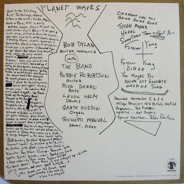 Release: Planet Waves-Vinyl-US-1974-7E-1003-6399971