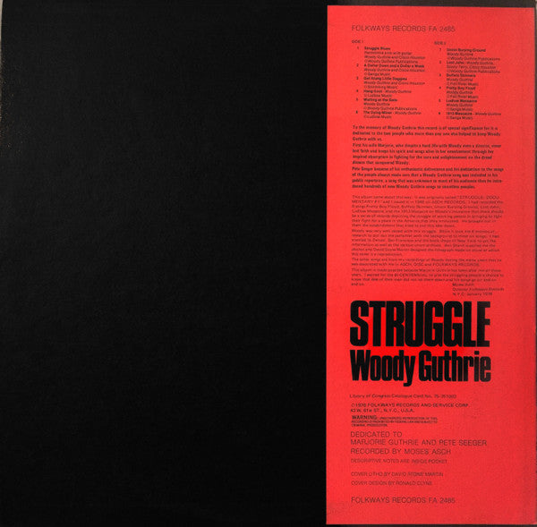 Master Release: Struggle by Woody Guthrie