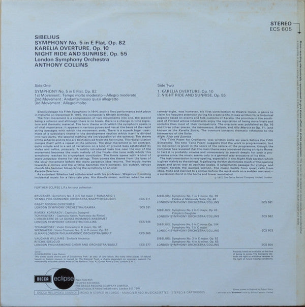 Symphony No. 5 / Karelia Overture / Night Ride And Sunrise
