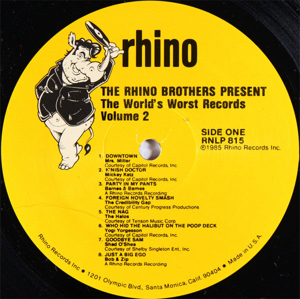 Release: The Rhino Brothers Present The World's Worst Records Vol. 2-Vinyl-US-1985-RNLP 815-1364765