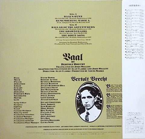Master Release: David Bowie In Bertolt Brecht's Baal by David Bowie