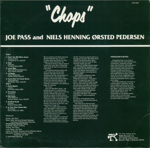 Release: "Chops"-Vinyl-US-1979-2310 830, 2310-830-1681584
