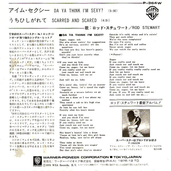 Master Release: Da Ya Think I'm Sexy? / Scarred And Scared by Rod Stewart