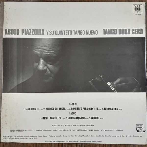 Release: Tango: Zero Hour = Nuevo Tango: Hora Zero-Vinyl-Argentina-1986-120-006, 120-006-7880123