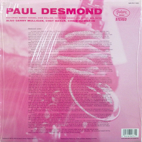 Release: Gerry Mulligan / Paul Desmond-Vinyl-US-1987-OJC 273, F-8082-2703011