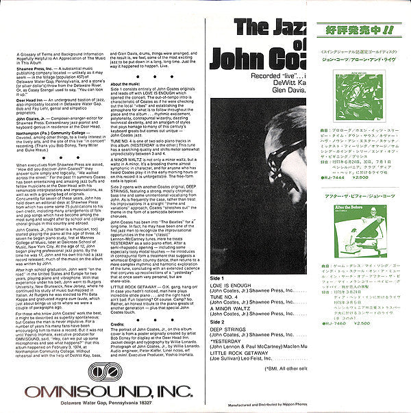 Release: The Jazz Piano Of John Coates, Jr-Vinyl-Japan-None-RJ-7480-6540938