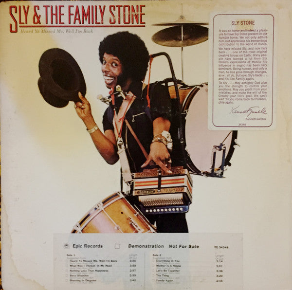 Master Release: Heard Ya Missed Me, Well I'm Back by Sly & The Family Stone