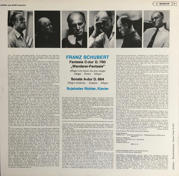 Release: Richter Plays Schubert-Vinyl-Germany-None-1 C 063-00 229, 1 C 063-00 229-5858244
