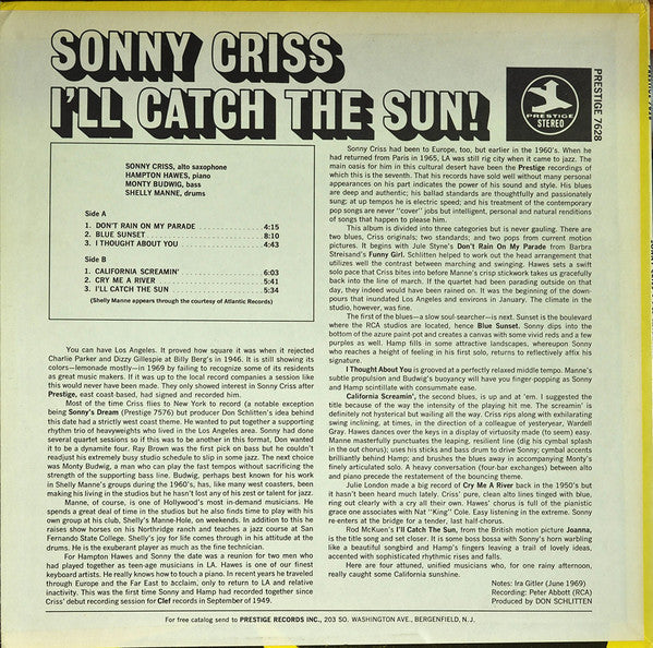 Master Release: I'll Catch The Sun! by Sonny Criss