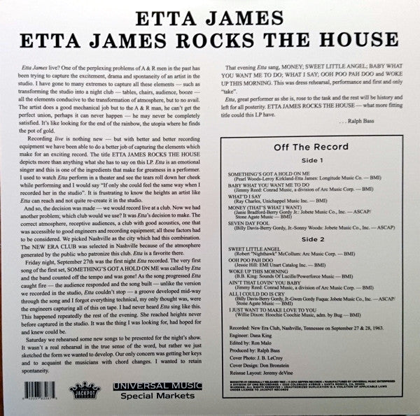 Release: Etta James Rocks The House-Vinyl-US-2014-JPR029, B0020791-01-5888594