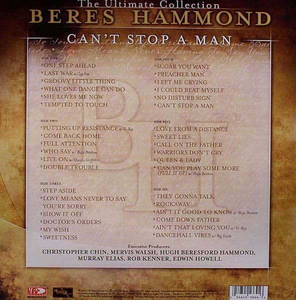 Release: Can't Stop A Man: The Ultimate Collection-Vinyl-US-2003-VPRL-1664-1244779