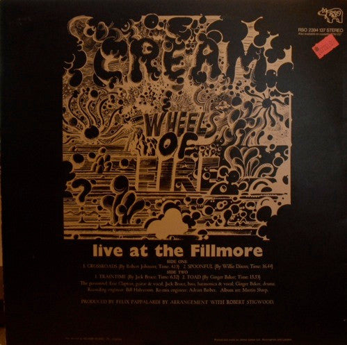 Release: Wheels Of Fire - Live At The Fillmore-Vinyl-UK-1974-2394 137-2204849