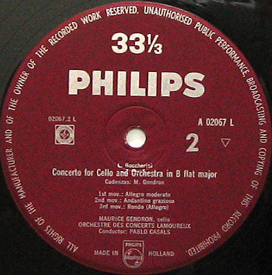 Release: Cello Concertos-Vinyl-Netherlands-None-A 02067 L-2814447