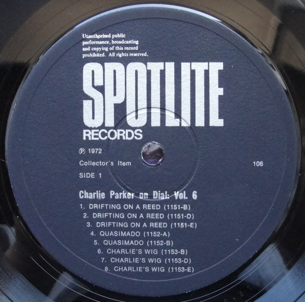 Charlie Parker On Dial Volume 6