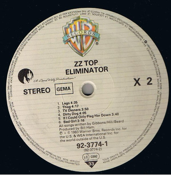 Release: Eliminator-Vinyl-Germany-1983-92-3774-1, W 3774-1785576