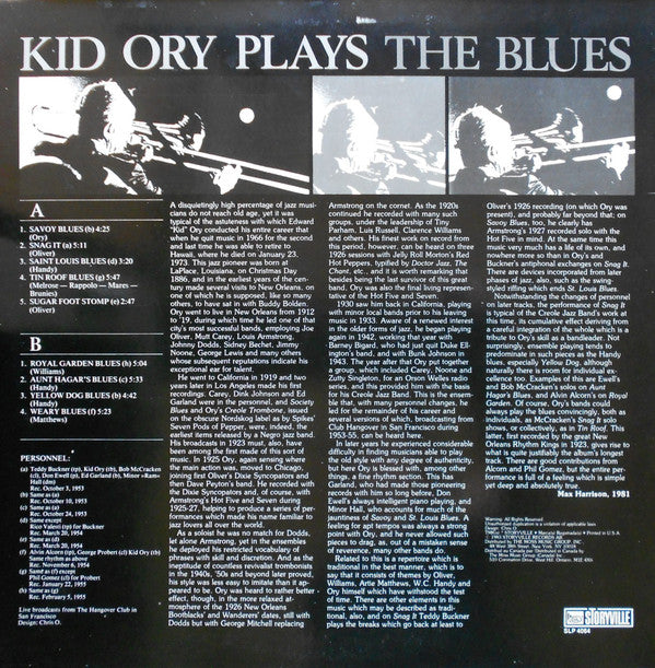Master Release: Kid Ory Plays The Blues by Kid Ory