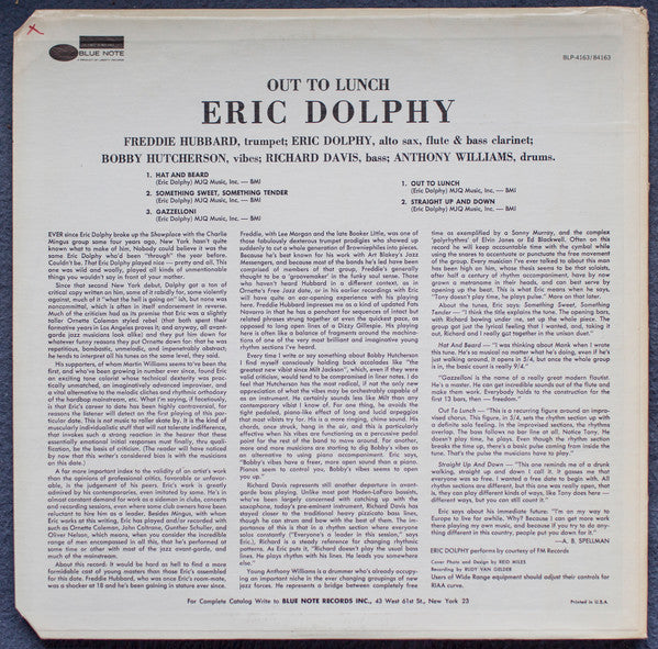 Master Release: Out To Lunch! by Eric Dolphy