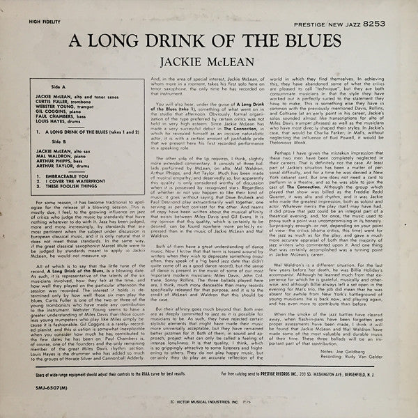 Release: A Long Drink Of The Blues-Vinyl-Japan-1976-SMJ-6507(M), SMJ-6507(M)-23873507