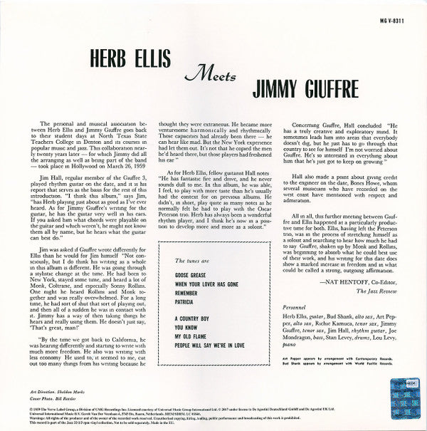 Release: Herb Ellis Meets Jimmy Giuffre-Vinyl-Russia-2022-MG V-8311-24242519
