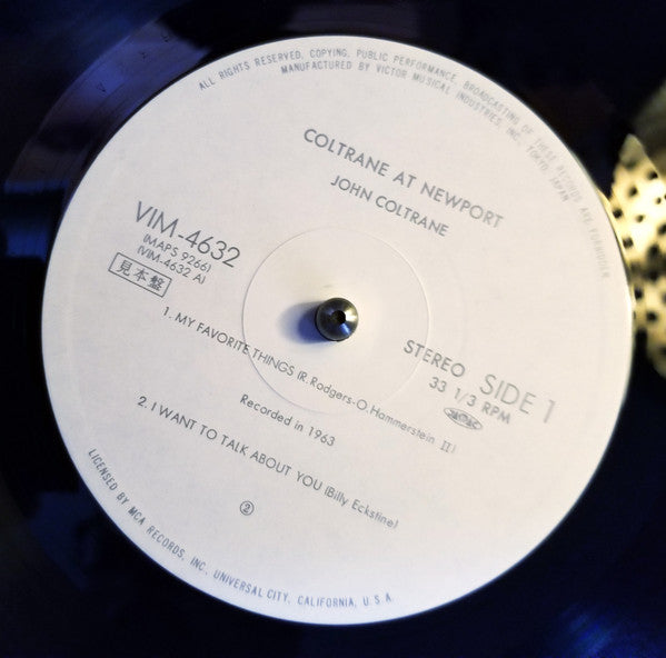Release: Coltrane At Newport-Vinyl-Japan-1980-VIM-4632, MAPS 9266-26801015