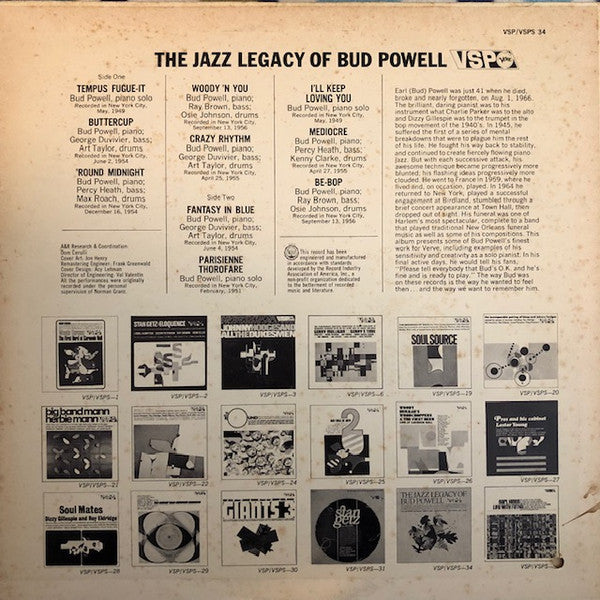 Master Release: The Jazz Legacy Of Bud Powell by Bud Powell
