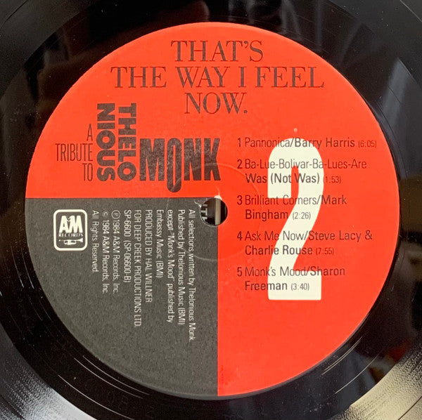 That's The Way I Feel Now - A Tribute To Thelonious Monk