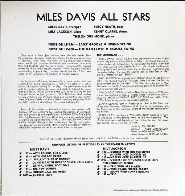 Miles Davis All Stars (Vol. 2)