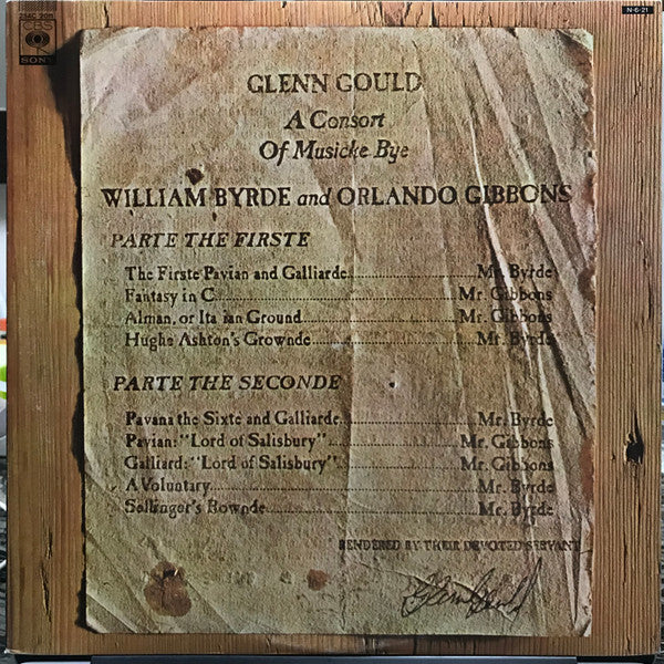Master Release: A Consort Of Musicke Bye William Byrde And Orlando Gibbons by Glenn Gould